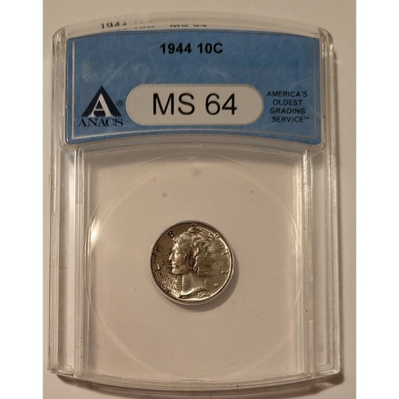 1944 Mercury Dime MS64 ANACS Toning - Picture 1 of 4